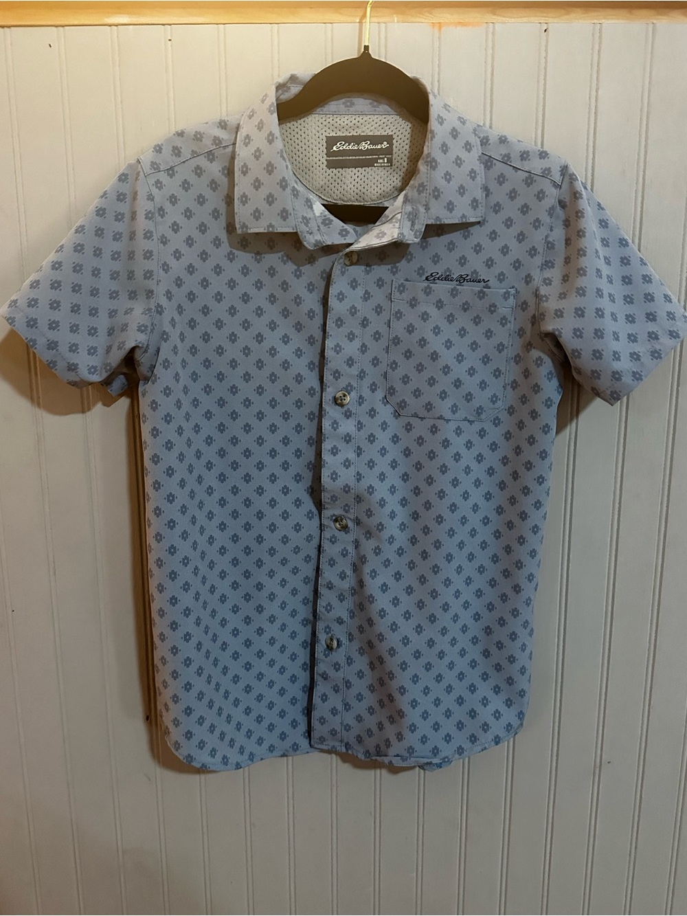 Boys Small Eddie Bauer Button Down Short Sleeve Shirt